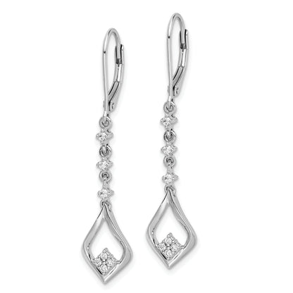14K White Gold Lab Grown Diamond VS/SI FGH Leverback Earrings