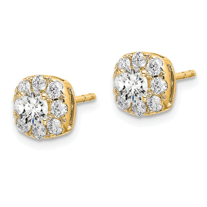 14K Lab Grown Diamond VS/SI FGH Cushion Halo Earrings